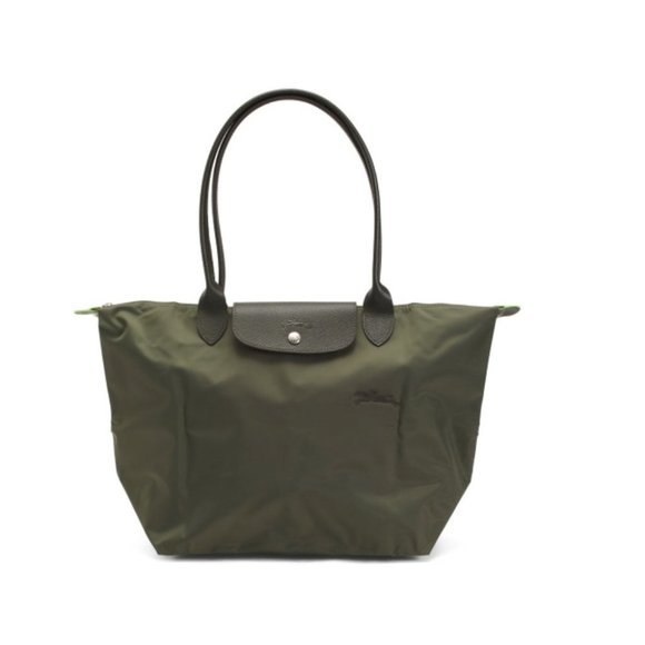 LONGCHAMP Forest Green Nylon Le Pliage Small Handbag